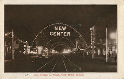 New Center at Night Postcard