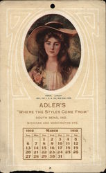 Adlers Where Style Comes From South Bend, Ind. Michigan and Washington Sts. Calendars Postcard Postcard Postcard