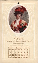 Adler's "Where Style Comes From", South Bend, indiana, ichigan and Washington Sts. Calendars Postcard Postcard Postcard