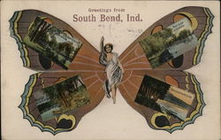 Greetings from South Bend Indiana Postcard Postcard Postcard