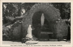 Our Lady's Grotto, Convent of the Immaculate Conception Ferdinand, IN Postcard Postcard Postcard