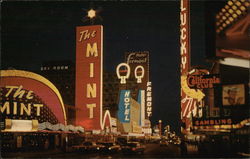 Night View Looking Eastward on Fremont Street Las Vegas, NV Postcard Postcard Postcard