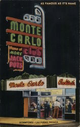 Monte Carlo Club Las Vegas, NV Postcard Postcard Postcard