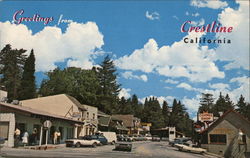 Street Scene, Crestline Village California Postcard Postcard Postcard