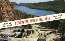 Porcupine Mountain Area Bond Falls, MI Postcard Postcard