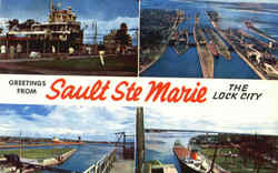 Greetings From Sault Ste Marie, Sault Ste. Postcard