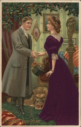 Gentleman's Calling Day A Happy New Year Postcard