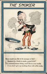 The Smoker Caricatures Postcard Postcard