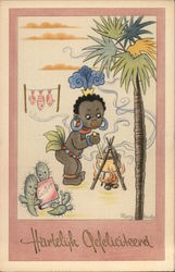 Congratulations - Gartelijk Gefeliciteerd African Scene Postcard