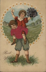 Best Wishes Children Postcard Postcard