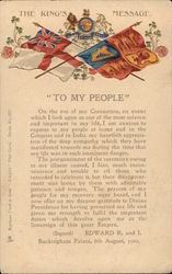 The King's Message "To My People" Postcard