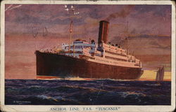 Anchor Line T.S.S. "Tuscania" Cruise Ships Postcard Postcard