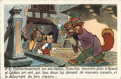 Pinocchio, Fox and Cat Postcard