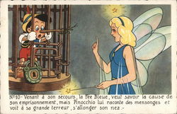 Fairy Talking To Pinocchio, Who is Locked in Cage Postcard