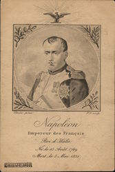 Bust of Napoleon in Circular Frame Postcard