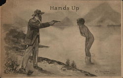 Hands Up Risque & Nude Postcard Postcard