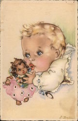 Baby with Doll Postcard