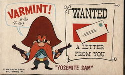 Yosemite Sam with Two Guns Drawn, "Varmint!" Postcard