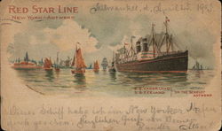 Red Star Line New York-Antwerp Postcard