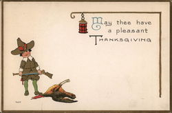 May thee have a pleasant Thanksgiving Postcard