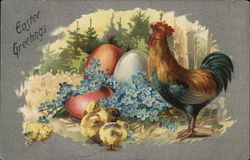 Easter Greetings Eggs Postcard Postcard