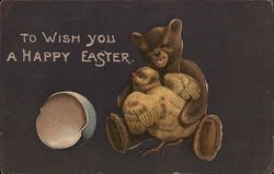 To Wish You a Happy Easter With Chicks Postcard Postcard