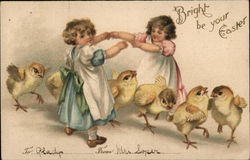 Bright be your Easter With Bunnies Postcard Postcard