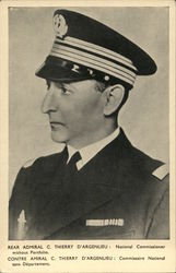 Rear Admiral C. Thierry D'Argenlieu World War II Postcard Postcard