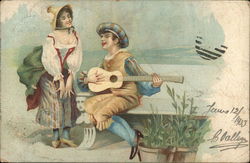 Couple Enjoying a Song Postcard