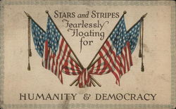 Stars and Stripes Fearlessly Floating for Humanity & Democracy Postcard