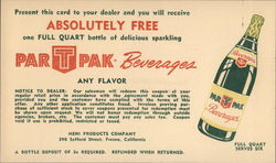 ParTPak Beverages - Green Labeled Bottle Advertising Postcard Postcard