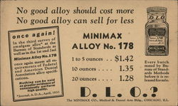 No good alloy should cost more No good alloy can sell for less Postcard