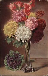 Colorful Flowers in Vase Postcard Postcard