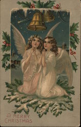 A Merry Christmas Angels Postcard Postcard