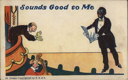 Sounds Good to Me Black Americana Postcard Postcard