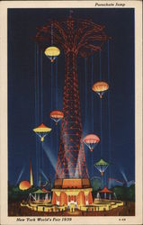 Parachute Jump 1939 NY World's Fair Postcard Postcard Postcard