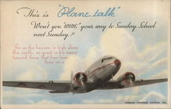 "Plane Talk" Sunday School Postcard