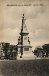 Soldiers and Sailors Monument Saugus, MA Postcard Postcard Postcard