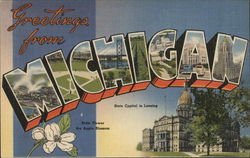 Greetings from Michigan Postcard