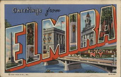 Greetings from Elmira New York Postcard Postcard Postcard