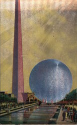 Theme Center - Trylon and Perisphere 1939 NY World's Fair Postcard Postcard Postcard