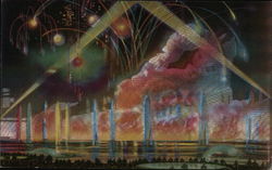 Night Display, Central Mall Fireworks Postcard