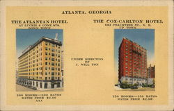 The Atlantan and Cox-Carlton Hotels Georgia Postcard Postcard Postcard