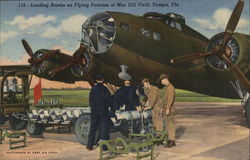 Loading Bombs on Flying Fortress at Mac Dill Field Tampa, FL Postcard Postcard Postcard