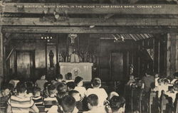 Rustic Chapel in the Woods Camp Stella Maris Conesus Lake Postcard