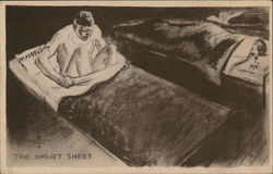 Pulling Pranks - "The Short Sheet" Comic Postcard Postcard Postcard