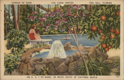 Garden of Eden, Log Cabin Groves Oak Hill, FL Postcard Postcard Postcard