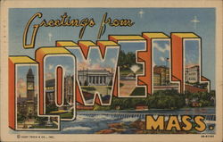 Greetings from Lowell Mass. Postcard