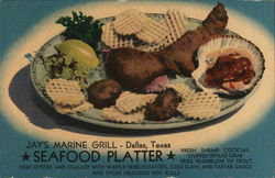 Jay's Marine Grill Seafood Platter Dallas, TX Postcard Postcard Postcard