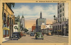 Hollywood Boulevard California Postcard Postcard Postcard